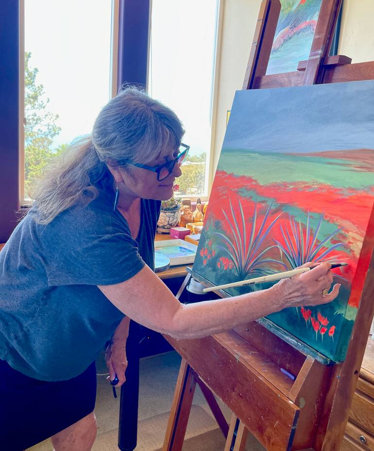 Original Abstract Expressionism Landscape Painting by Heidi Heiser