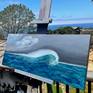 THE ROGUE WAVE outside on my easel