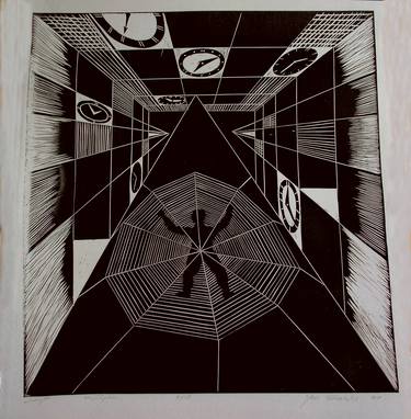 Original Surrealism Time Printmaking by jan siedlecki