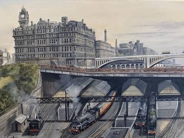 Original Realism Train Paintings by Wrenford Thatcher