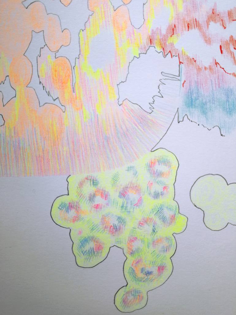 Original colourful Abstract Drawing by Anabel Leiner