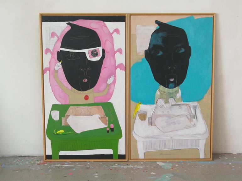 Original Figurative Abstract Painting by Anabel Leiner