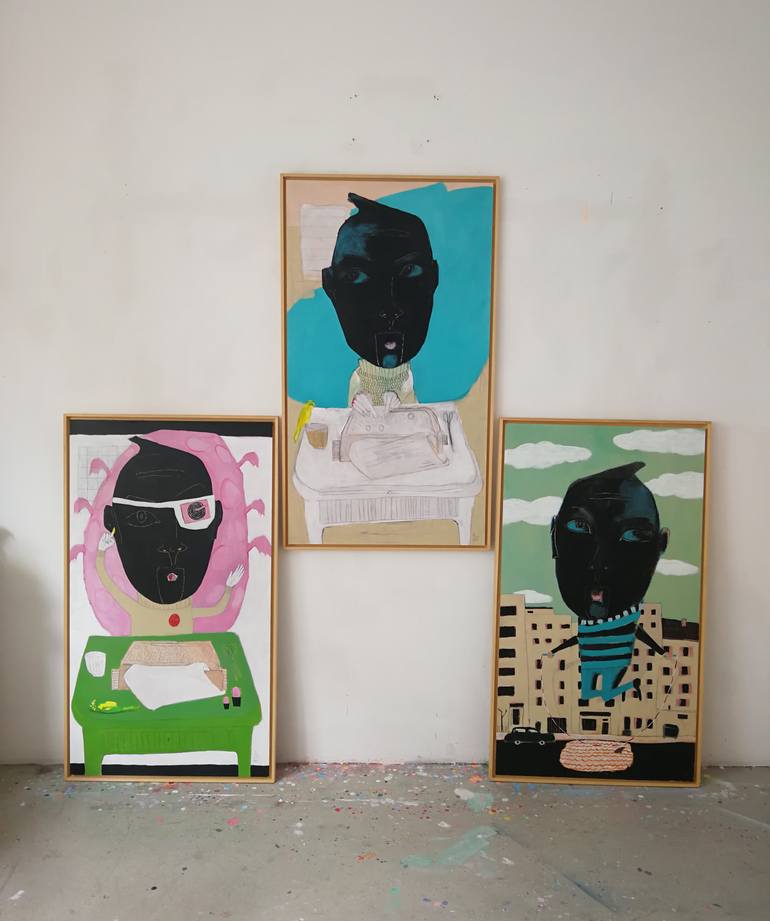 Original Figurative Abstract Painting by Anabel Leiner
