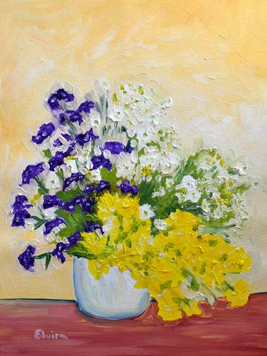 Print of Impressionism Floral Paintings by Elvira Byrnes