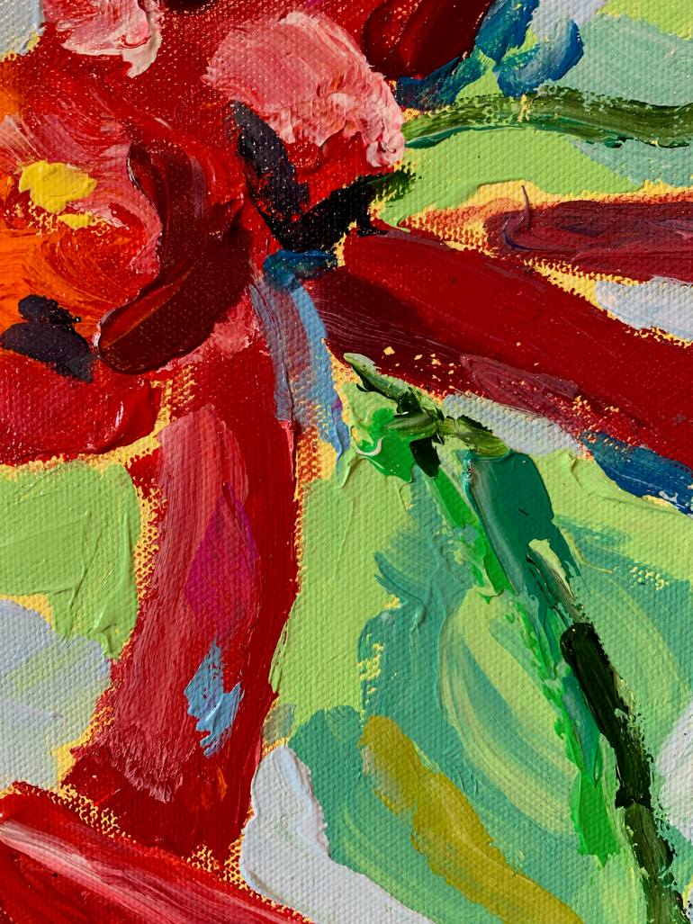 Glimpses of Red Painting by Elvira Byrnes Saatchi Art