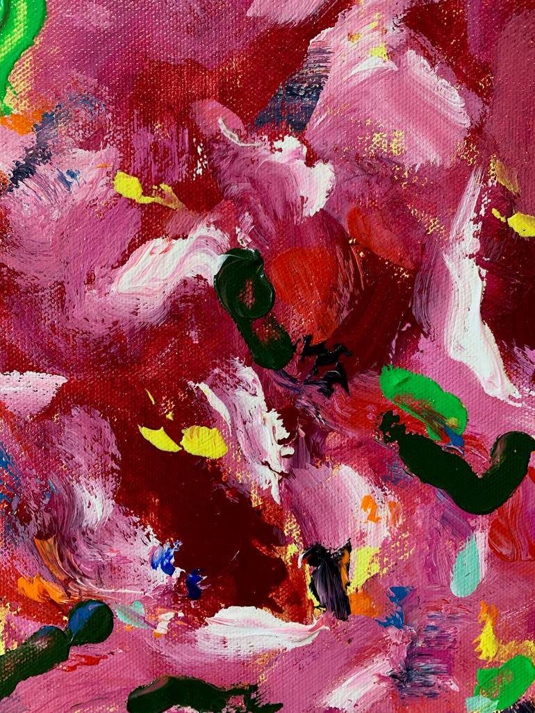 Original Abstract Floral Painting by Elvira Byrnes