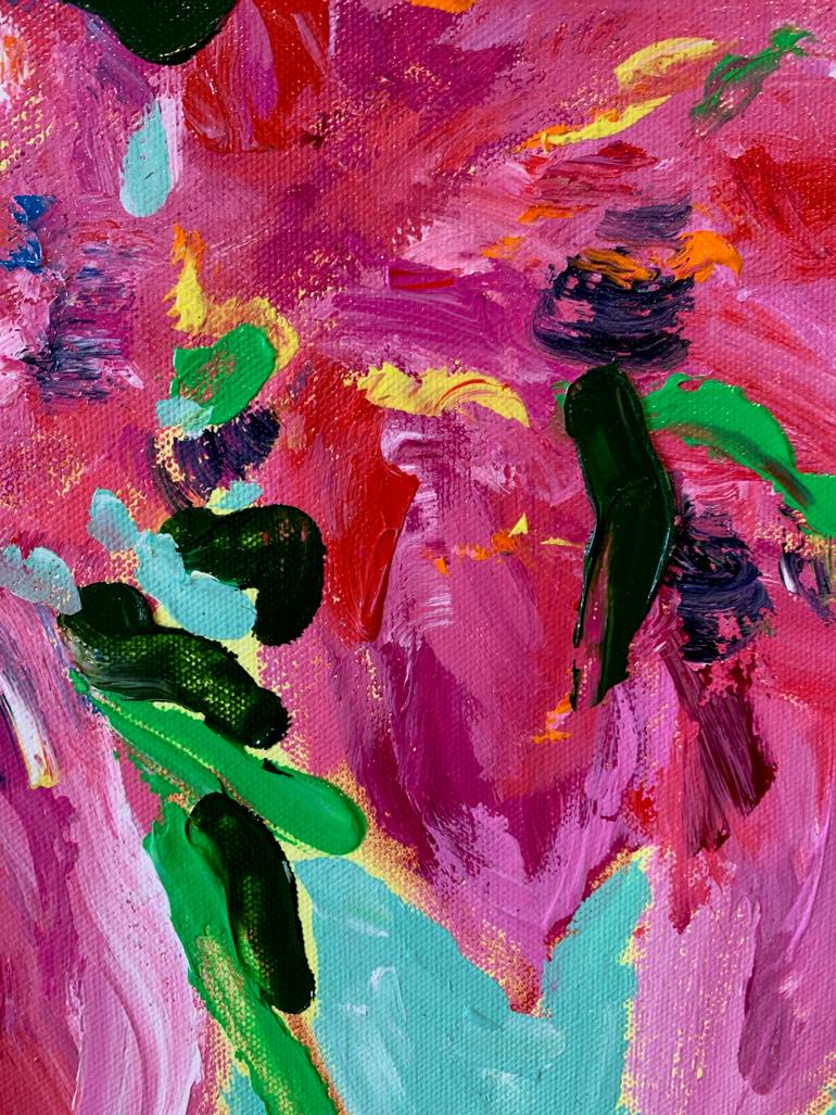 Original Abstract Floral Painting by Elvira Byrnes