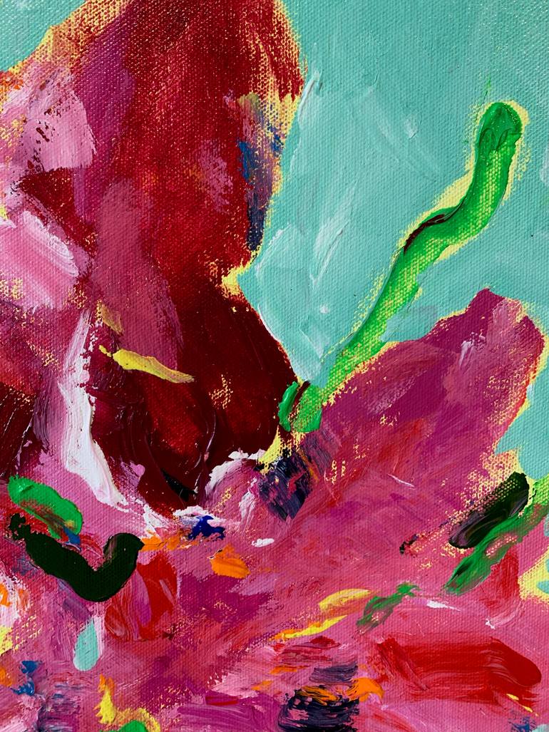 Original Abstract Floral Painting by Elvira Byrnes