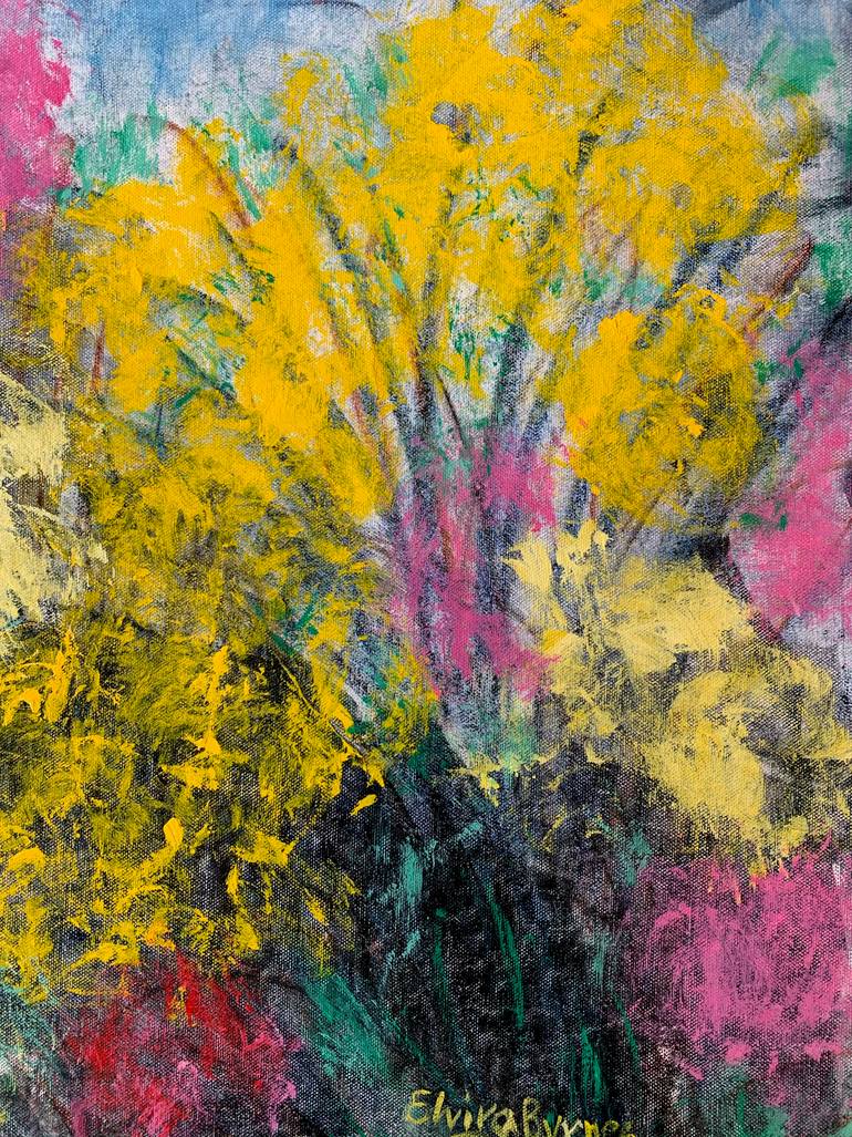 Original Illustration Floral Painting by Elvira Byrnes
