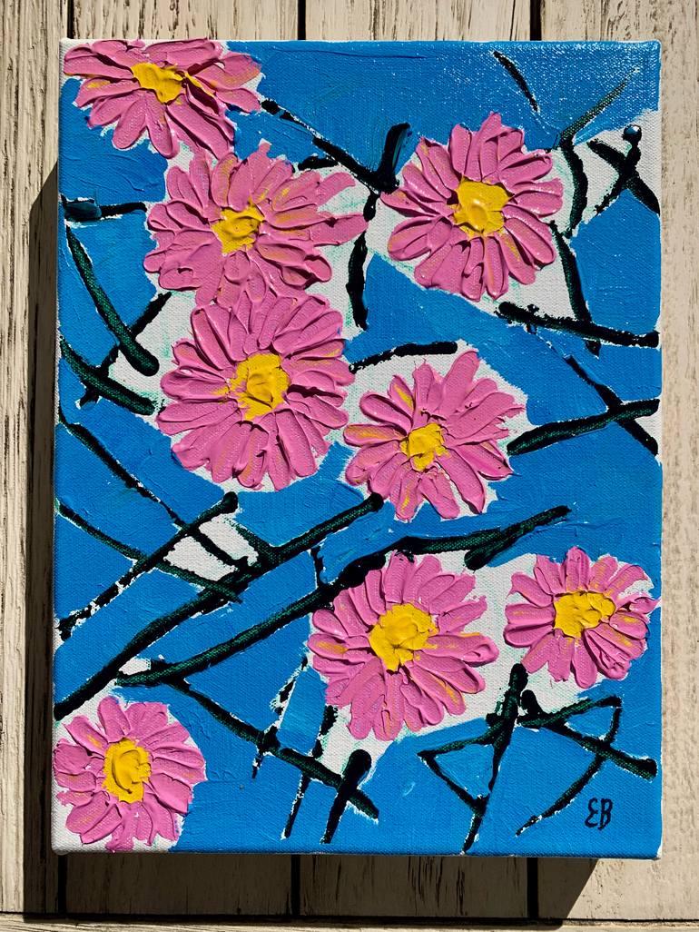 Original Abstract Floral Painting by Elvira Byrnes