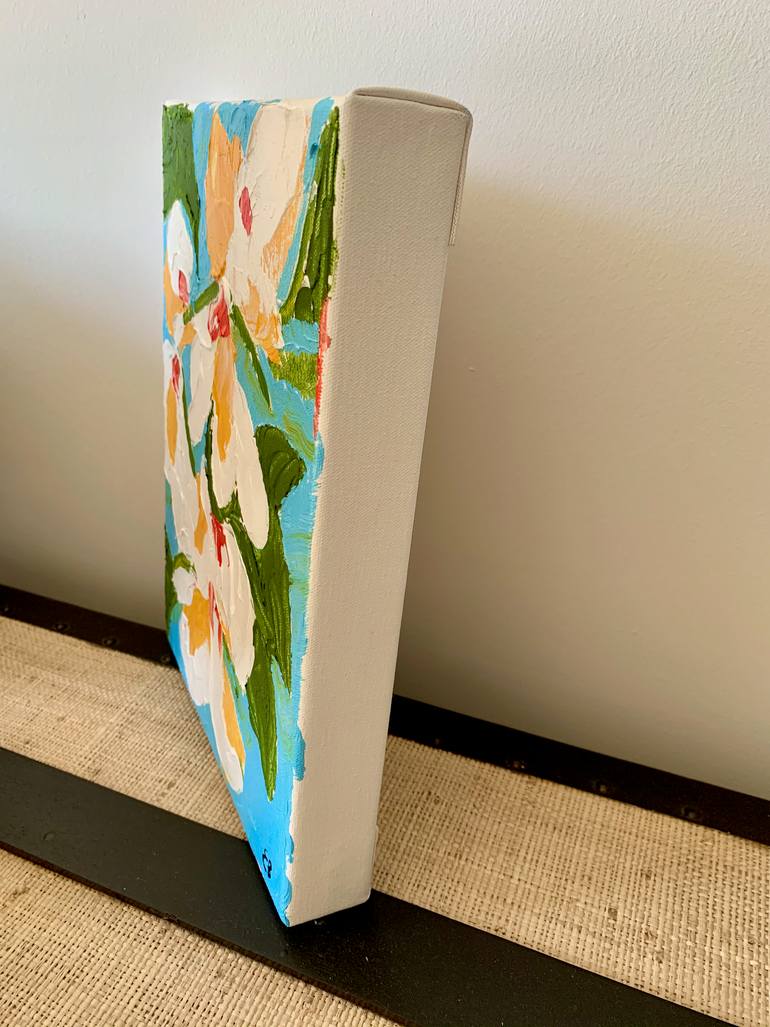Original Abstract Floral Painting by Elvira Byrnes