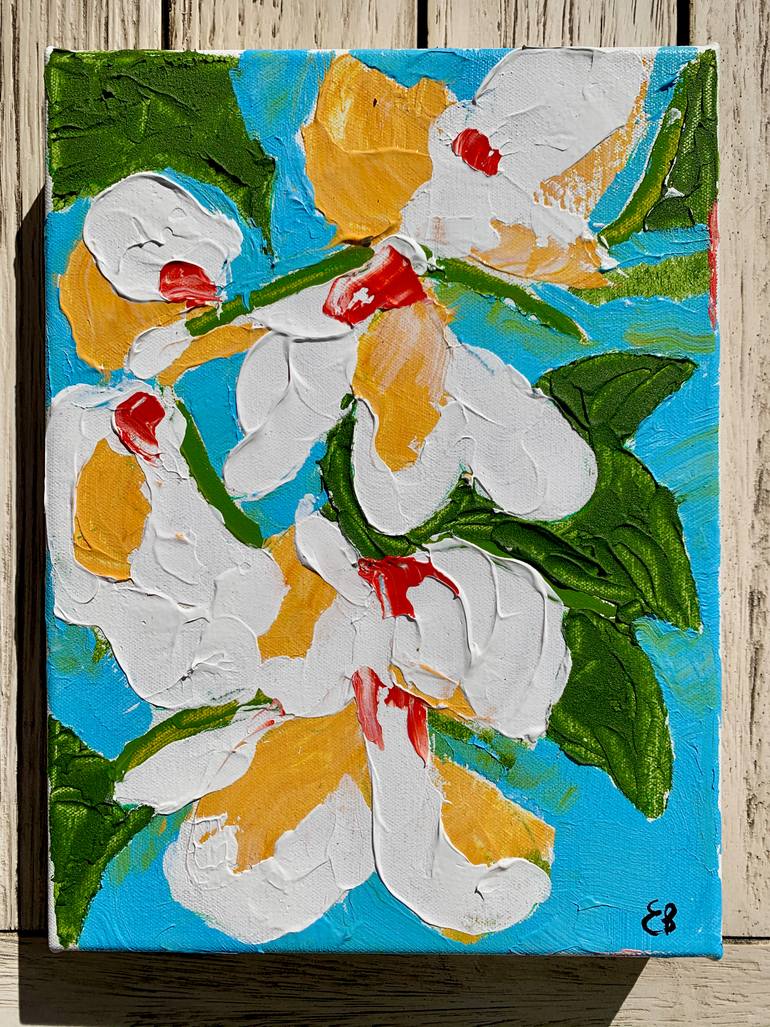 Original Abstract Floral Painting by Elvira Byrnes