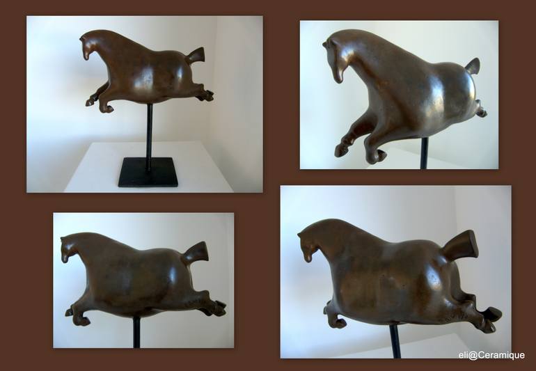 Original Modernism Horse Sculpture by Elia Debosschere
