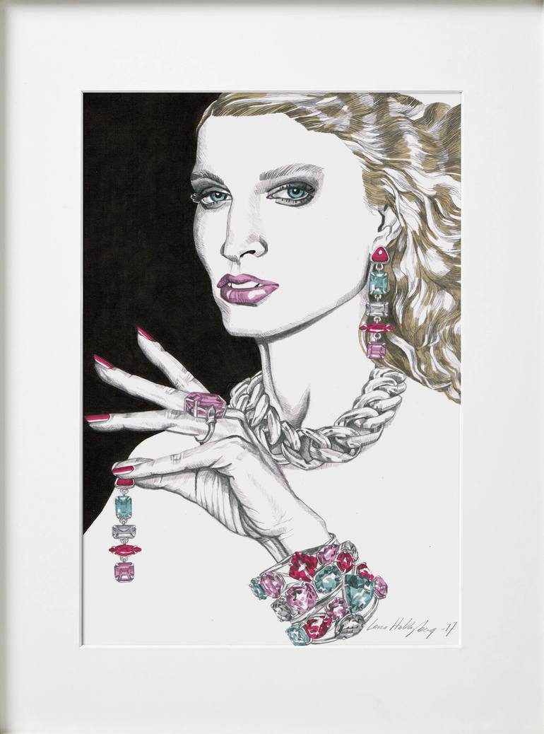 Original Figurative Fashion Drawing by Lena Holtzberg