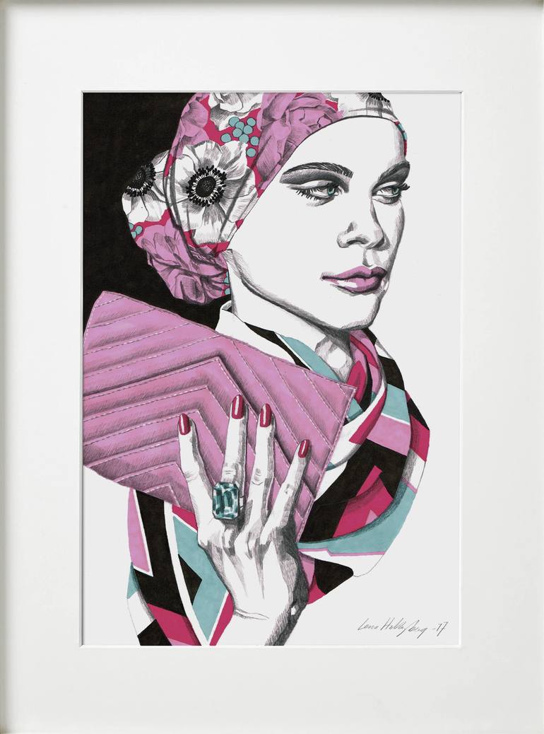 Original Figurative Fashion Drawing by Lena Holtzberg