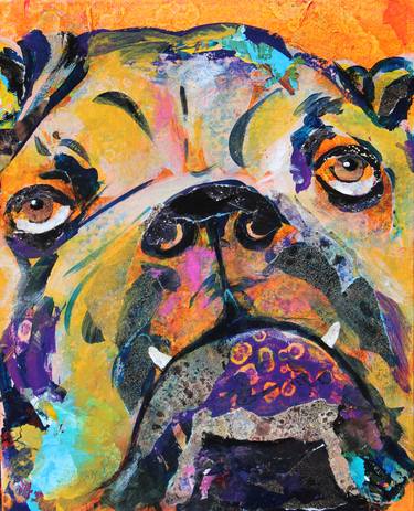 Bulldog in Blue and Purple thumb