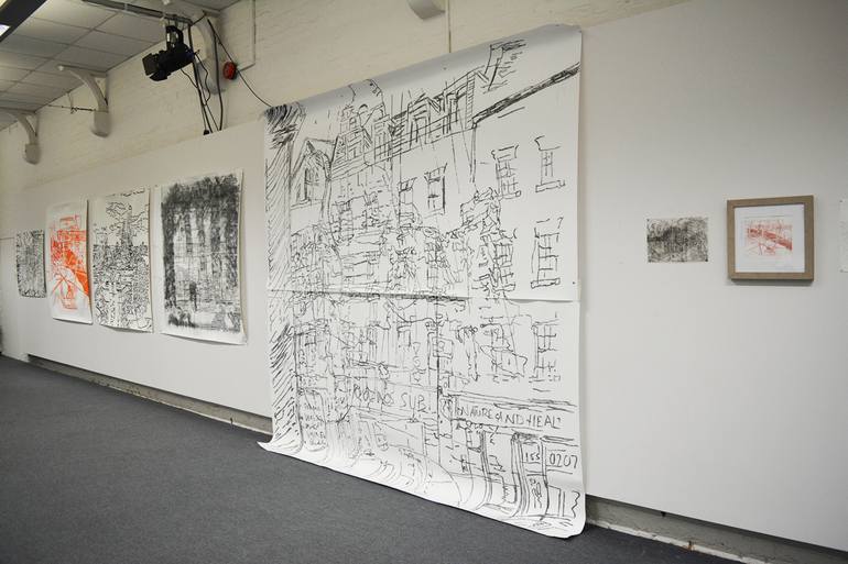 Original Figurative Cities Drawing by Georgina Talfana