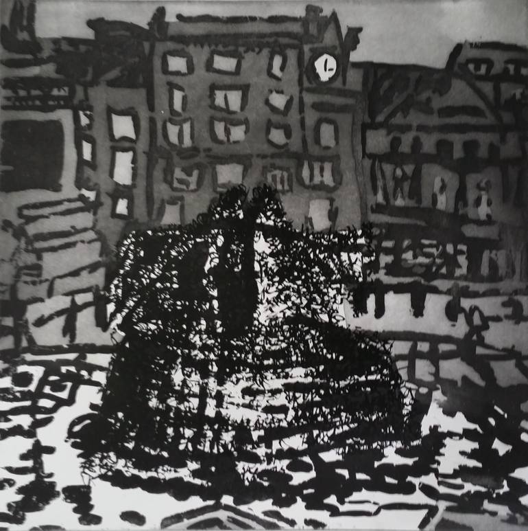 Original Expressionism Outer Space Printmaking by Georgina Talfana