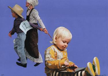 Original Figurative Children Collage by Elena T Smyrniotis