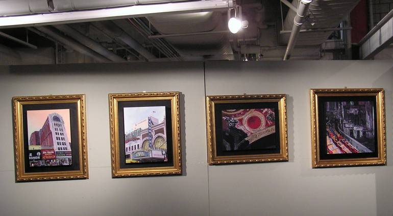 Original Art Deco Cities Painting by Maria Mijares