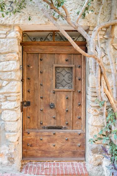 Vintage Wooden Door France, French Riviera Boho, Antibes City thumb