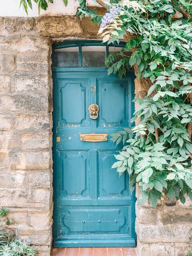 Grimaud Pastel Door, France Cote d'Azur Turquoise thumb