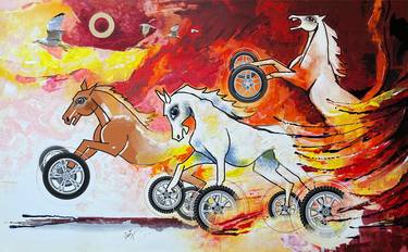 Original Conceptual Horse Paintings by Viraj Ponkshe