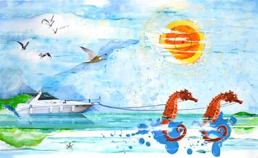 Original Conceptual Boat Paintings by VIRAJ PONKSHE