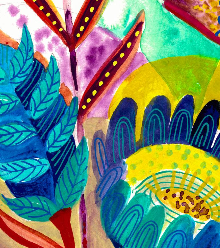 Original Contemporary Floral Painting by Sari Ochoa