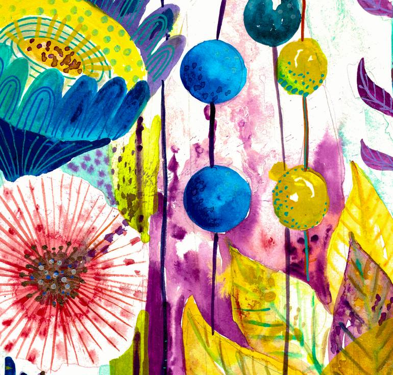 Original Contemporary Floral Painting by Sari Ochoa