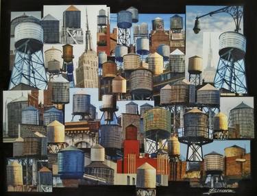 Original Photorealism Cities Collage by Pearl Fine Art