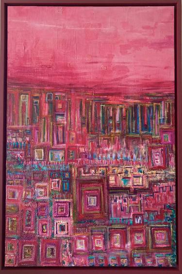 Original Abstract Expressionism Cities Painting by Louise ADG