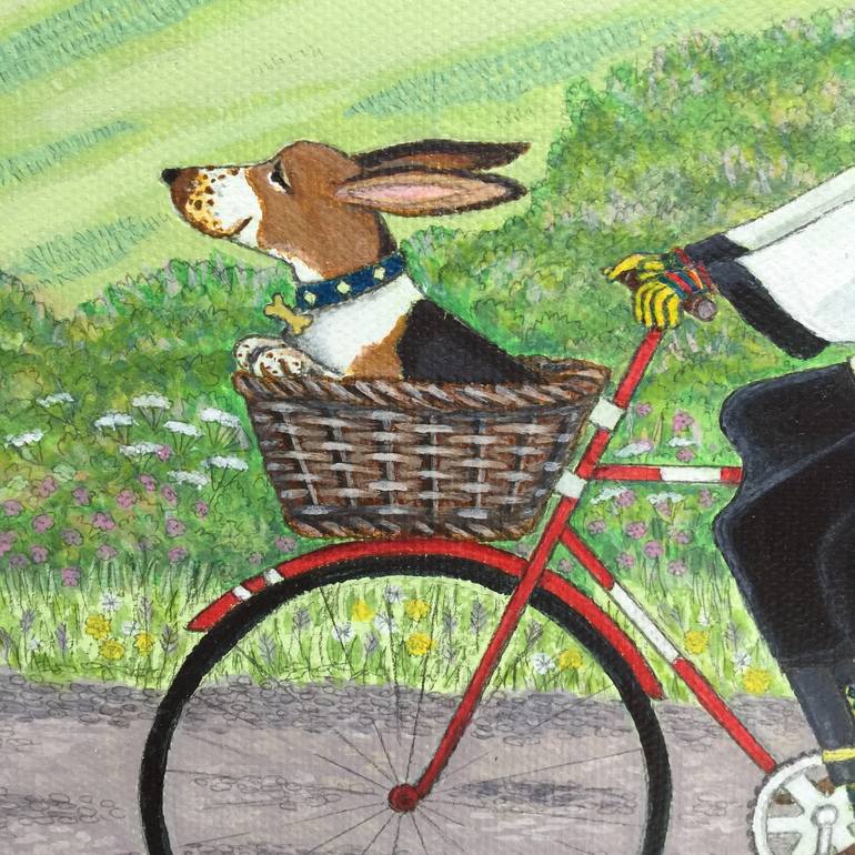 Original Figurative Bicycle Painting by Lisa Davies