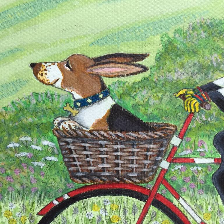 Original Figurative Bicycle Painting by Lisa Davies