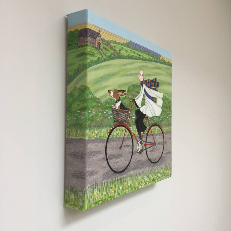 Original Figurative Bicycle Painting by Lisa Davies