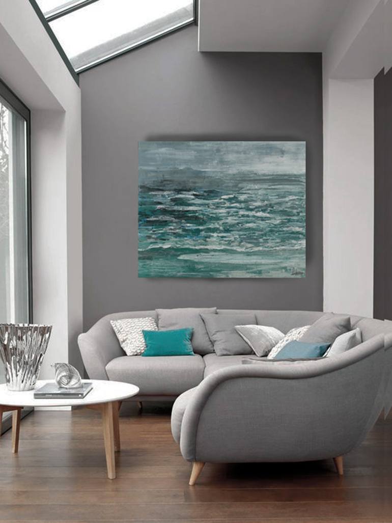Original Impressionism Beach Painting by Carolina Sauca