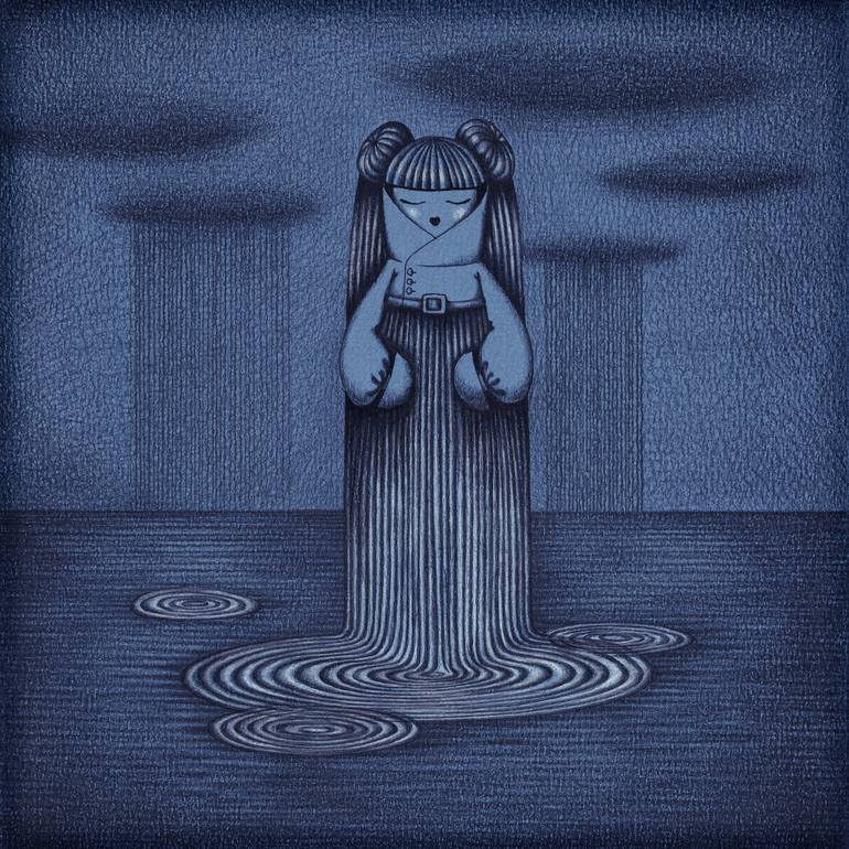 Print of Surrealism People Drawings by Agnese Kurzemniece