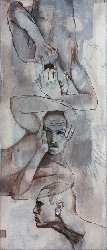 Original Expressionism Nude Printmaking by Agnese Kurzemniece