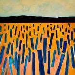 Stoppelfeld, blau hinter gelb by Kai Hoge
