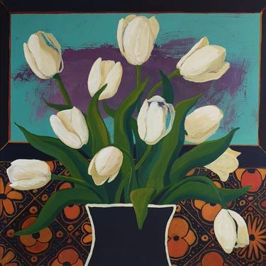 Saatchi Art Artist Kai Hoge; Paintings, “shiny things )( white tulips” #art