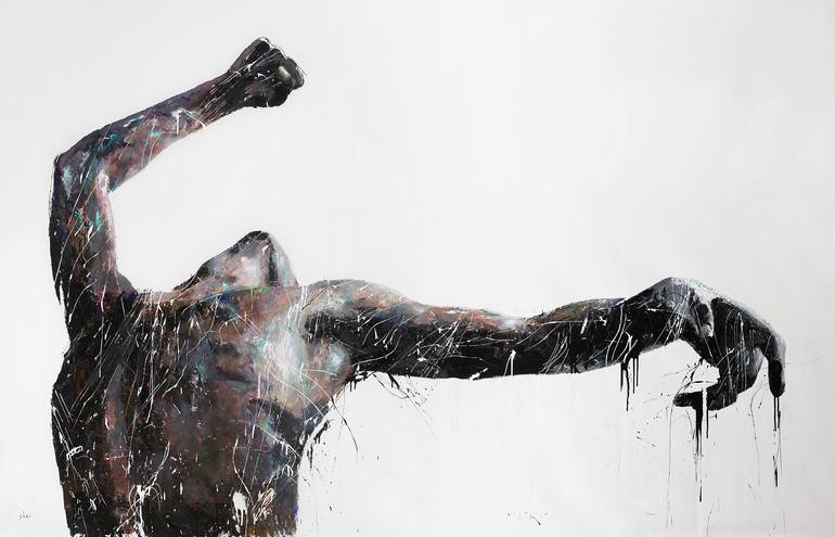 Original Figurative Men Painting by Shai Yossef