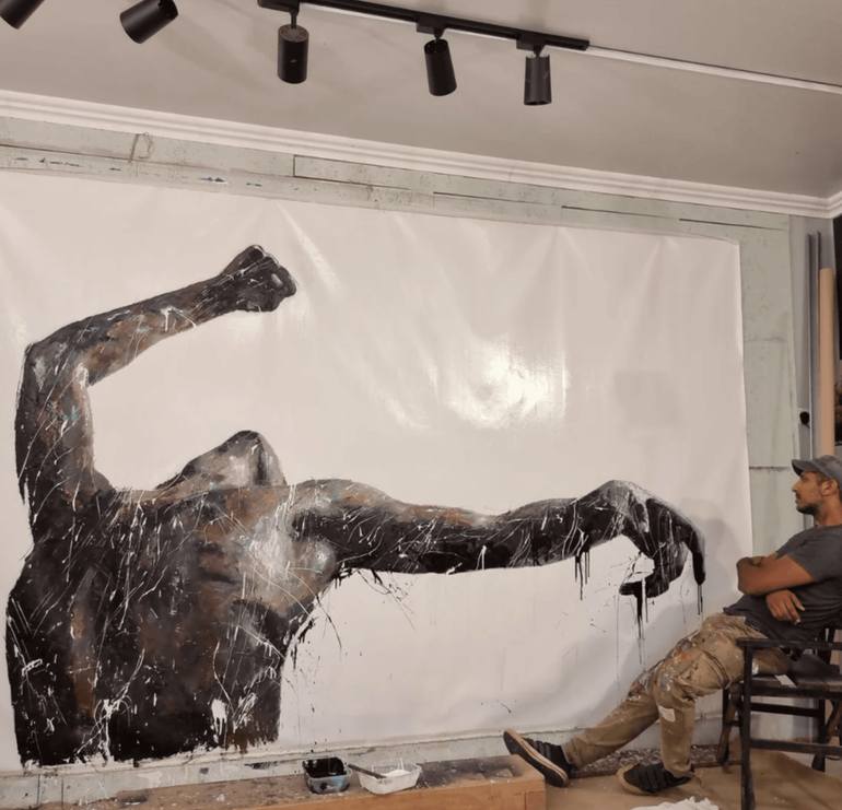 Original Figurative Men Painting by Shai Yossef