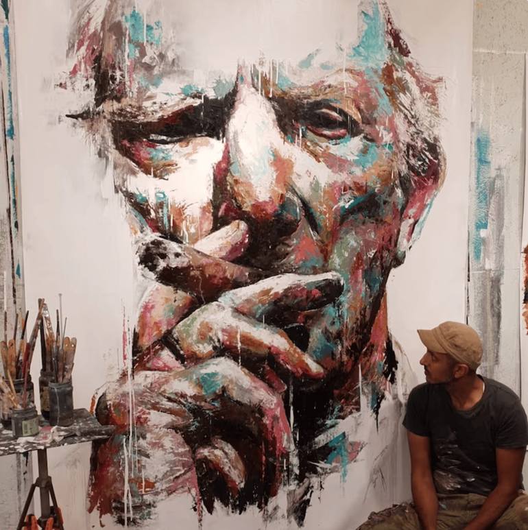 Original Figurative People Painting by Shai Yossef