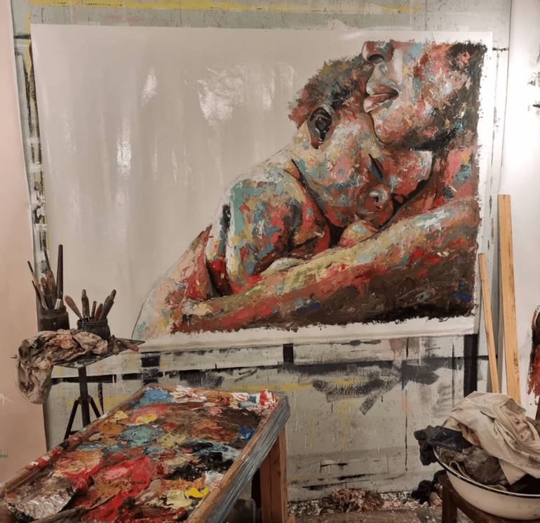 Original Figurative People Painting by Shai Yossef