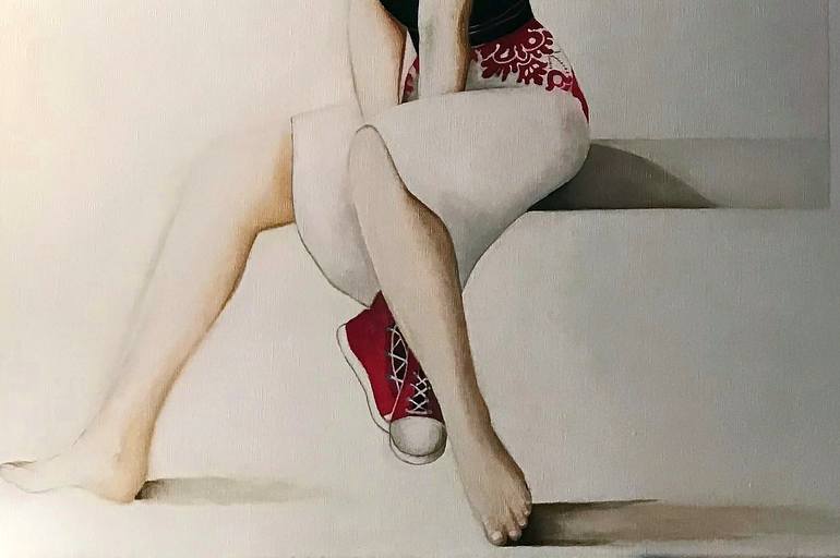 Original Figurative People Painting by Edith Chauvet-Simon