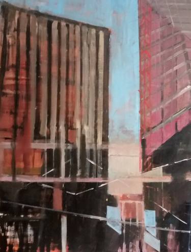 Original Abstract Architecture Paintings by rebecca hathaway