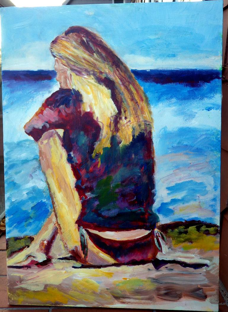 Original Impressionism Women Painting by Marie Steffin