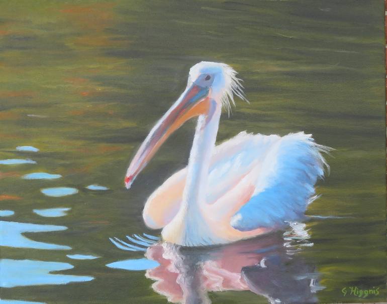 White Pelican Painting By Glenn Higgins 