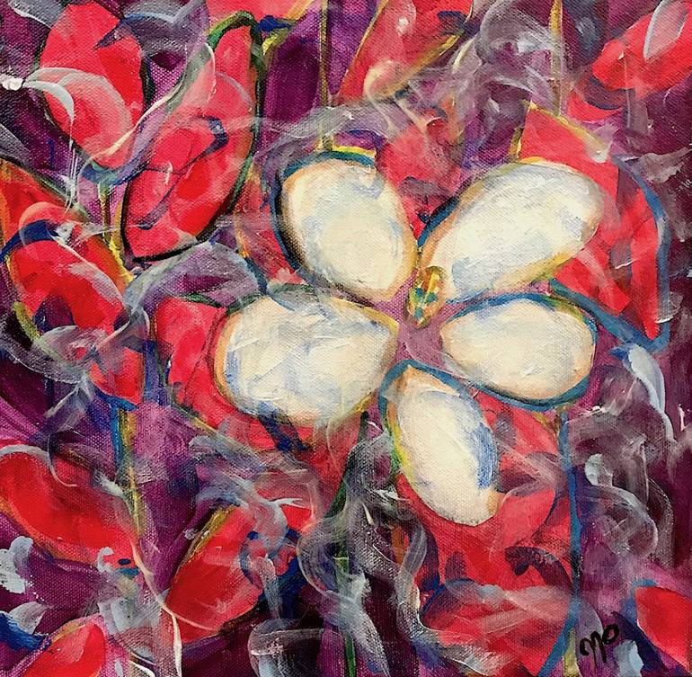 Original Abstract Expressionism Floral Painting by Jim Otrembiak