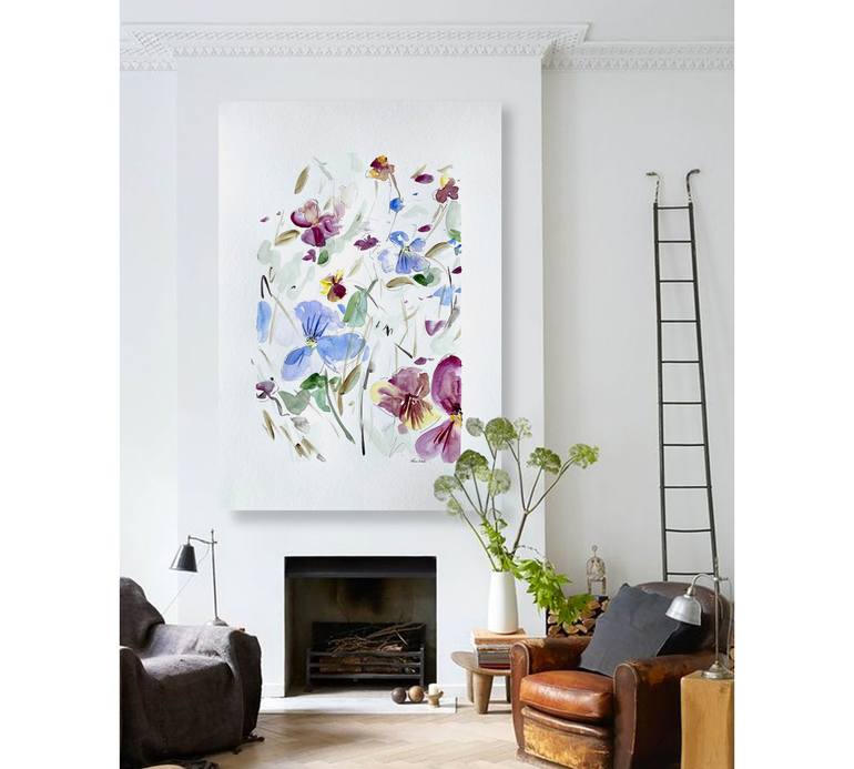 Original Impressionism Floral Painting by Elena De Hados